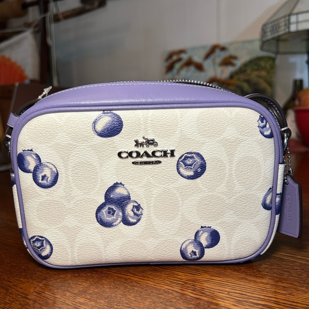 Coach NWT Signature Canvas Blueberry Mini Jamie Camera Bag